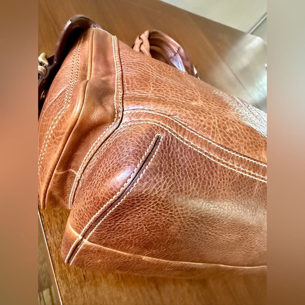 Coach Mia SoHo Tobacco Leather Tote Braided Straps Y2K 2006 - Picture 8 of 15